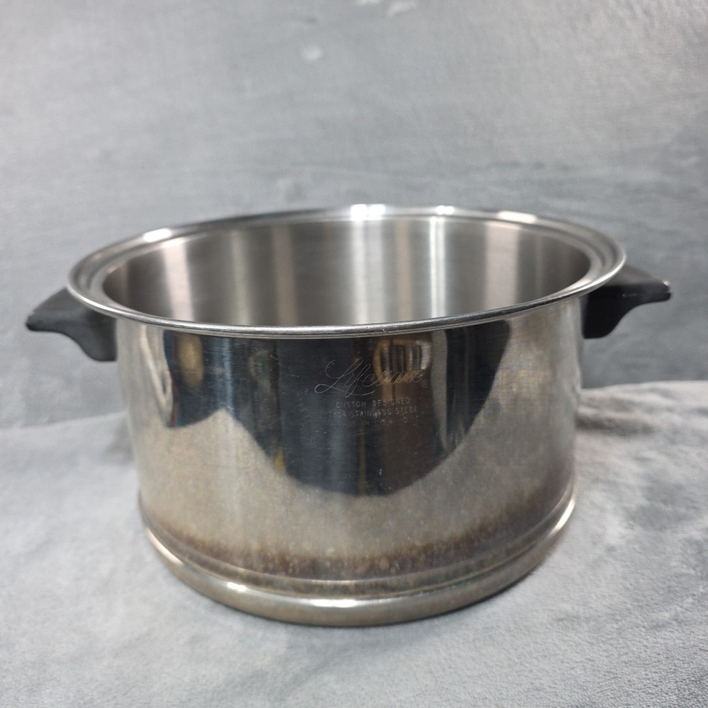 Vintage Lifetime‎ Stainless Steel 1304 Pot Custom Design Double Handle No Lid